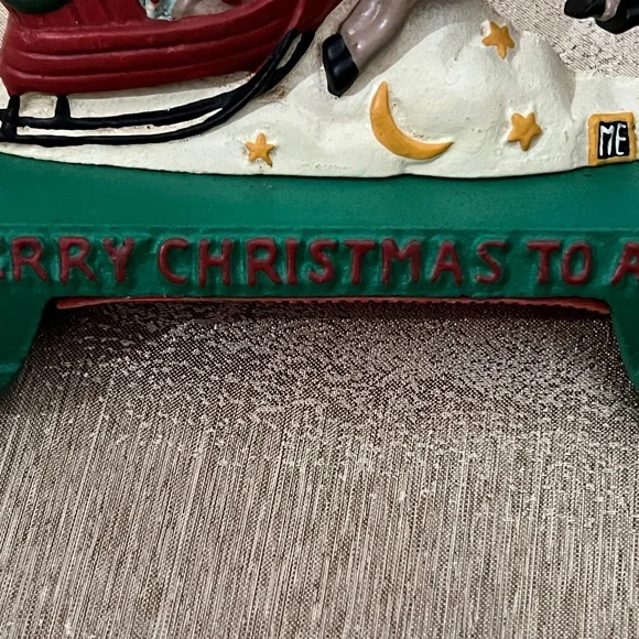 Mary Engelbreit Cast Iron Santa and Reindeer Double Stocking hanger New Vintage - Picture 3 of 10